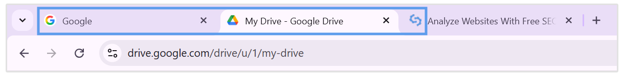 Favicons in browser tabs